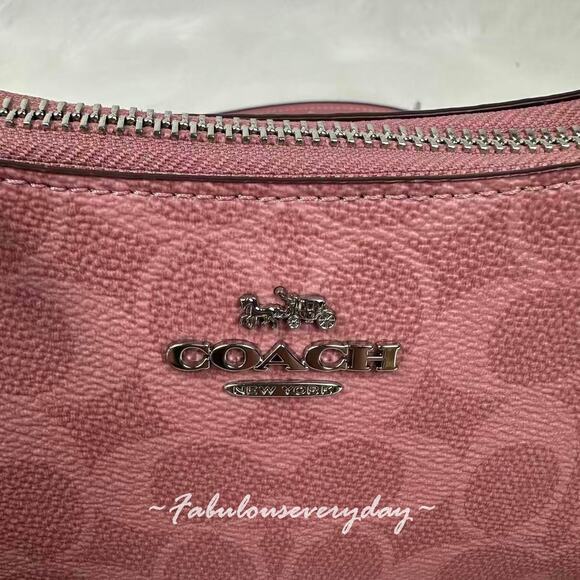 Coach Teri Mini Crossbody Bag In Signature Canvas In Sv/Dusty Pink CW323 NWT - Picture 6 of 8